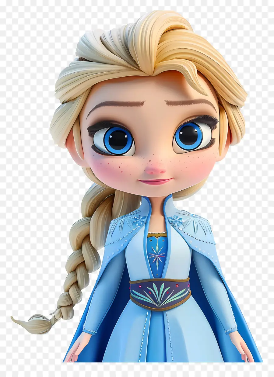 Princesa Elsa，Chica Rubia Con Vestido Azul PNG