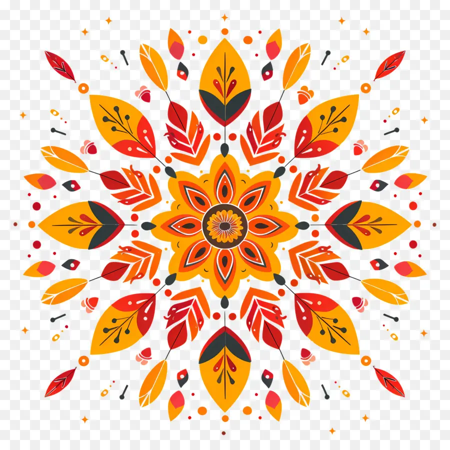 Círculo Rangoli，Patrón Colorido PNG