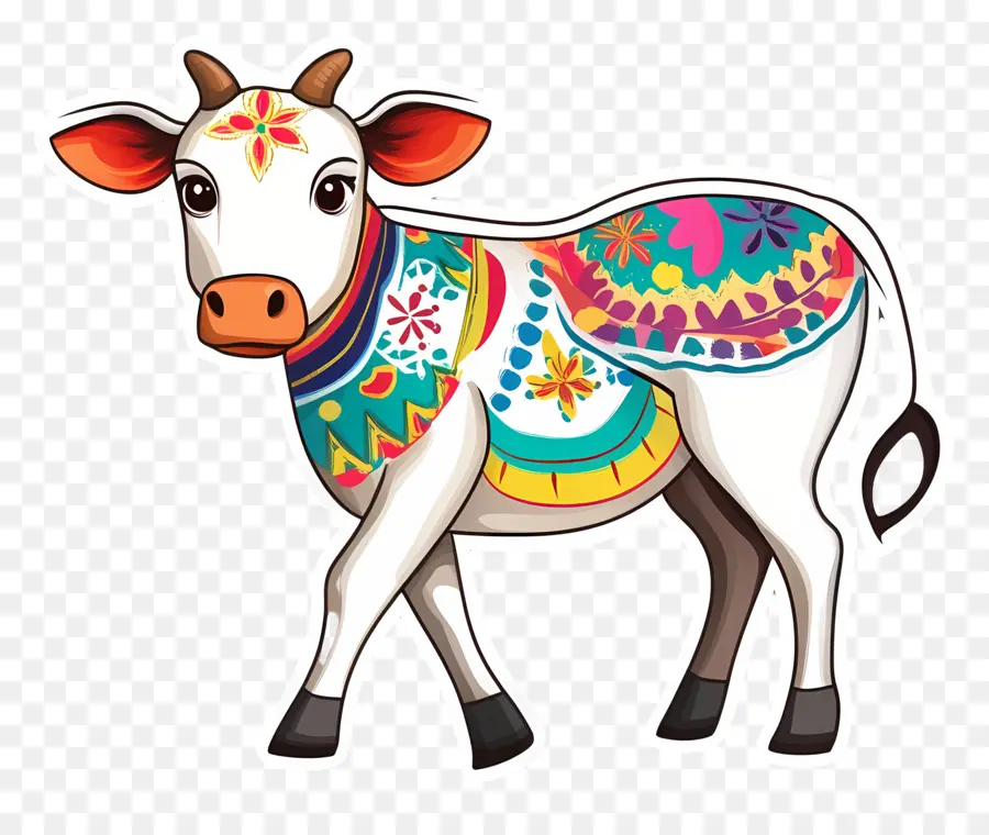 Vaca Pongal，Vaca Decorada PNG