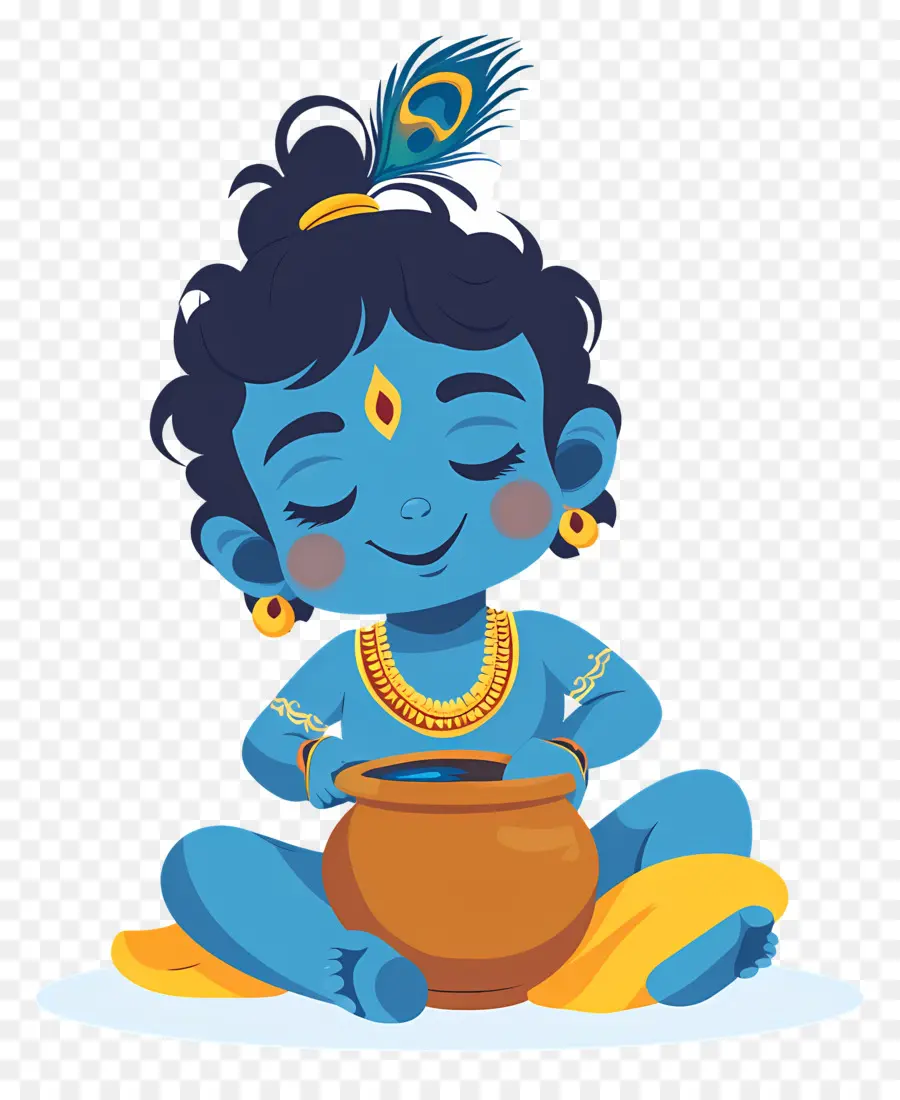 Krishna Janmashtami，Niño Azul PNG