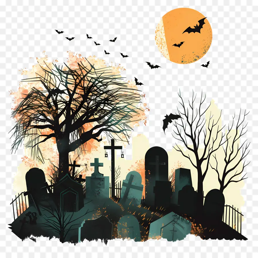 Noche De Halloween，Cementerio Embrujado PNG