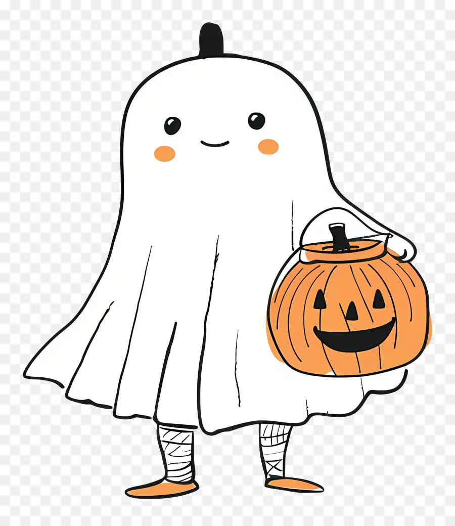 Disfraz De Halloween，Fantasma Con Calabaza PNG