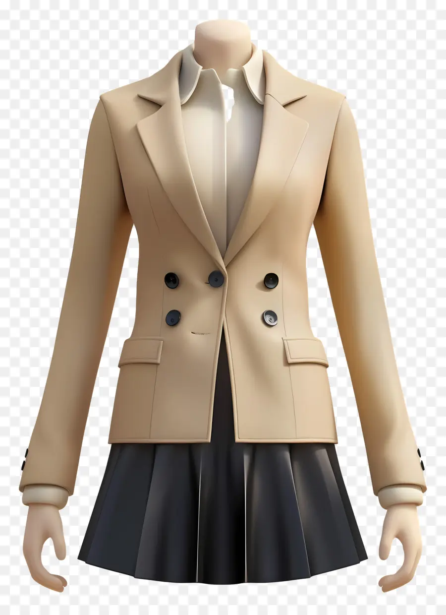 Vestimenta Formal Para Mujeres，Blazer Beige PNG