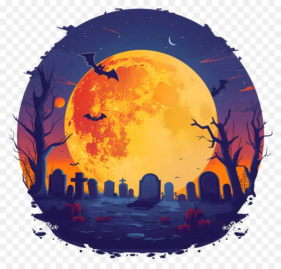 Luna Llena De Halloween，Cementerio PNG