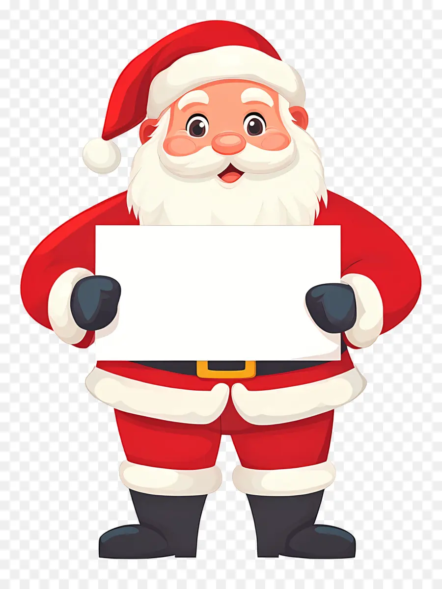 Papá Noel Sosteniendo Pancarta，Papá Noel PNG