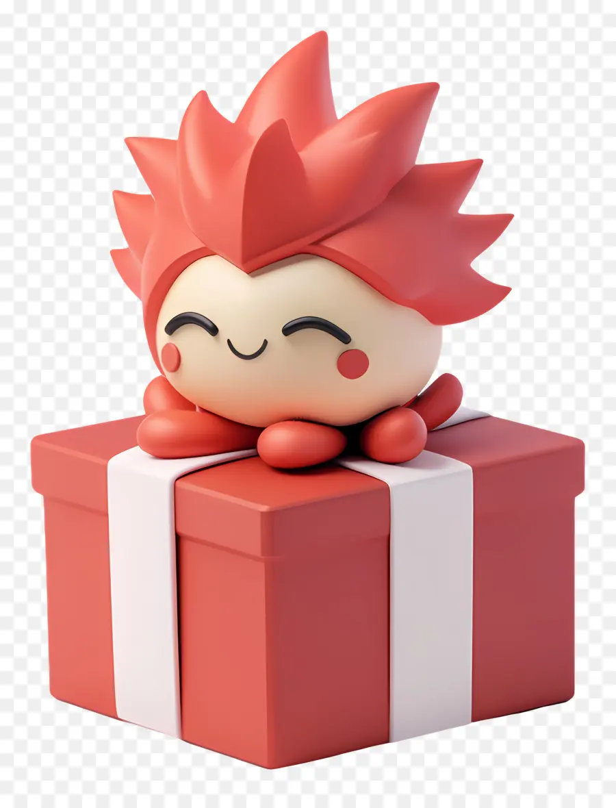 Regalo De Cumpleaños，Lindo Personaje En Caja De Regalo PNG