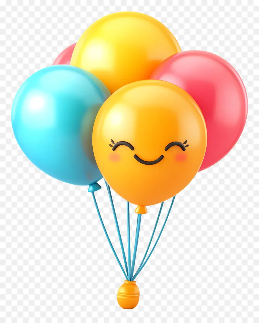 Cumpleaños Emoji，Globos Coloridos PNG