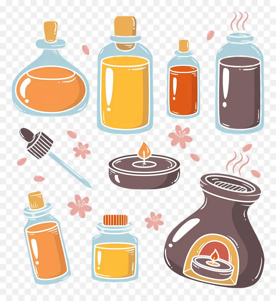 Elementos De Aromaterapia，Aceites Esenciales PNG