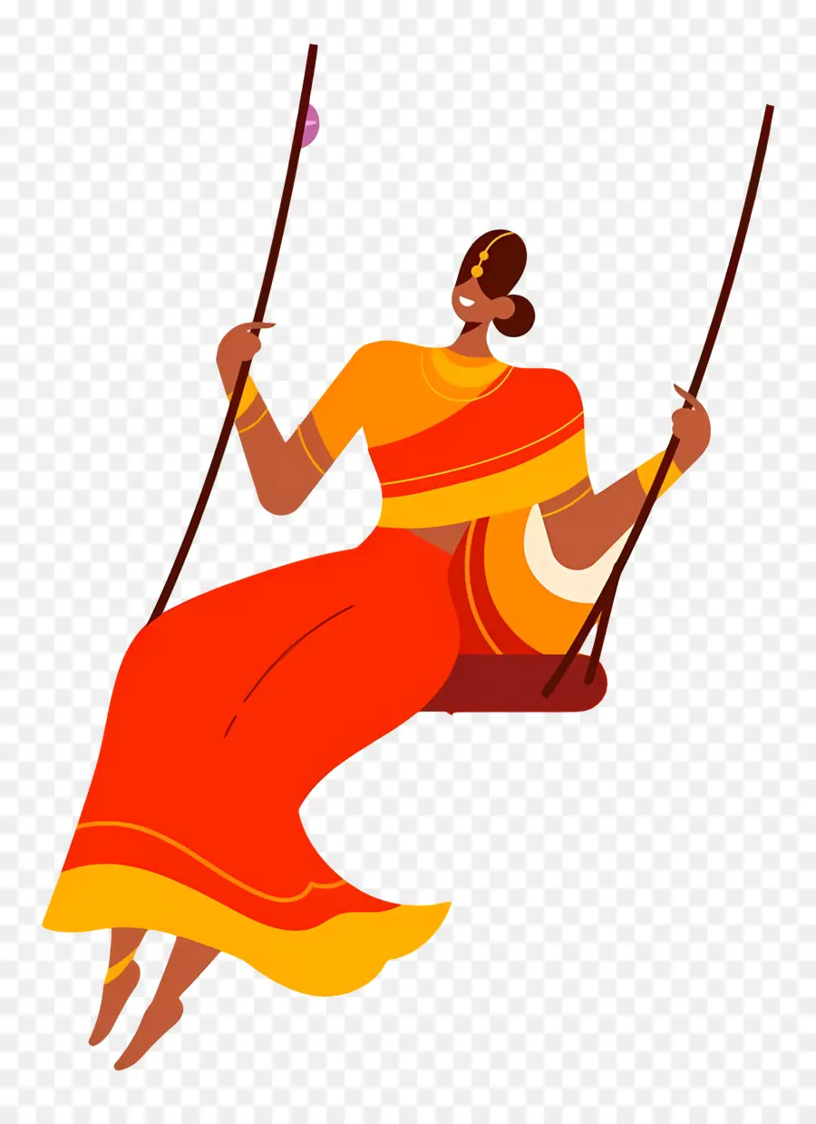 Hartalika Teej，Mujer En Columpio PNG