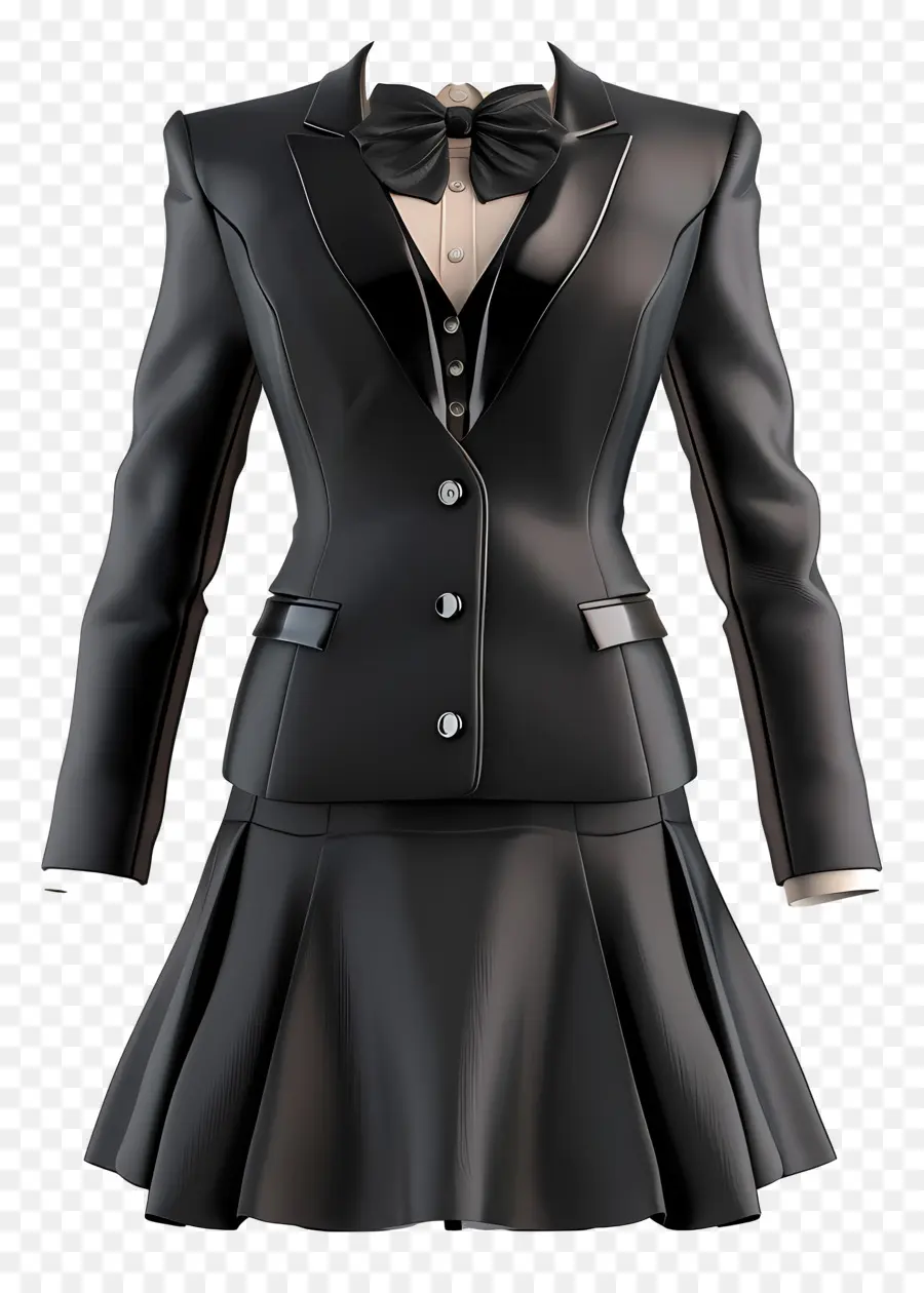 Vestimenta Formal Femenina，Traje Negro PNG