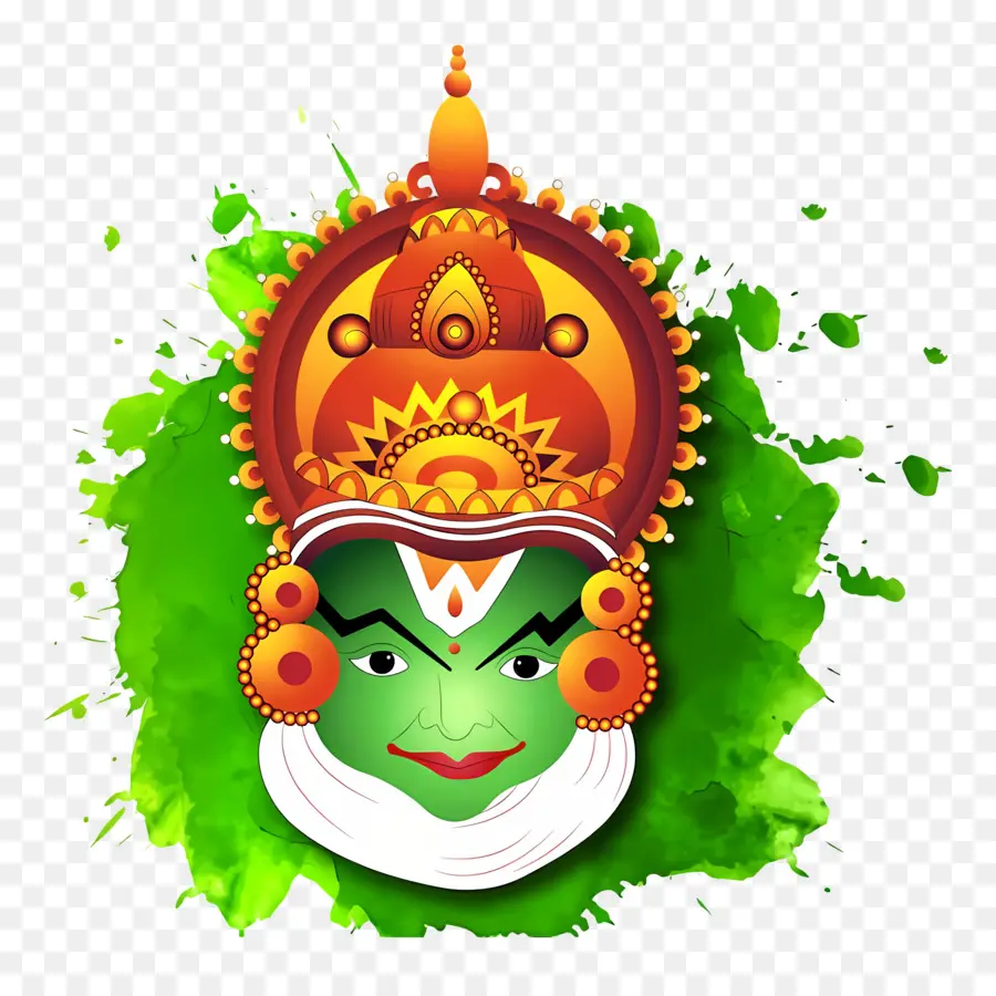 Feliz Onam，Cara Kathakali PNG