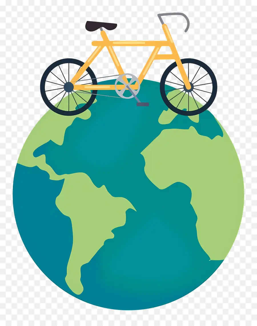 Día Mundial Sin Coches，Bicicleta En El Globo PNG