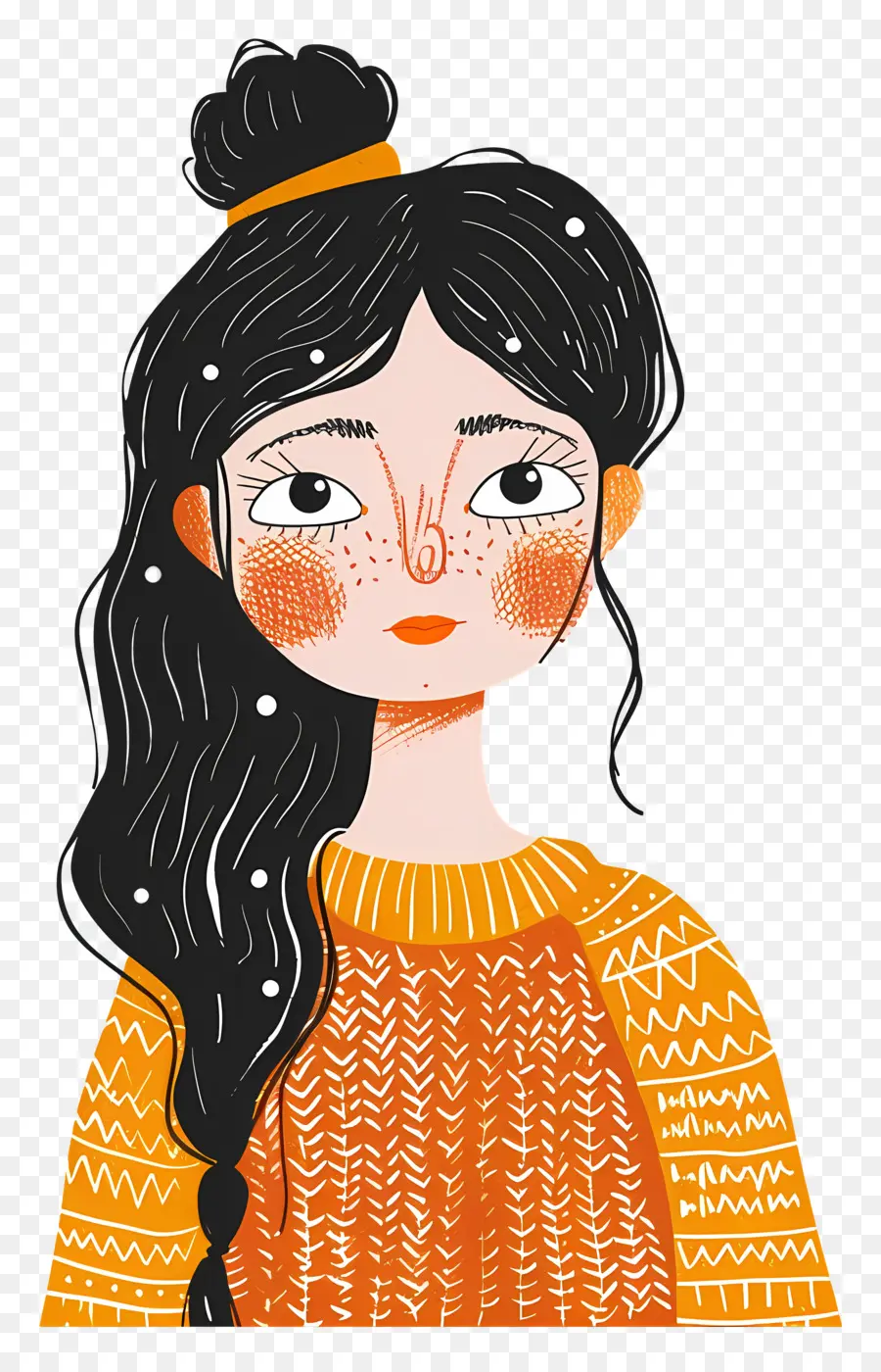 Mujer En Ganchillo，Chica Con Pecas PNG