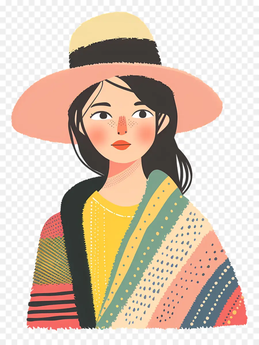 Mujer En Ganchillo，Mujer Con Sombrero PNG