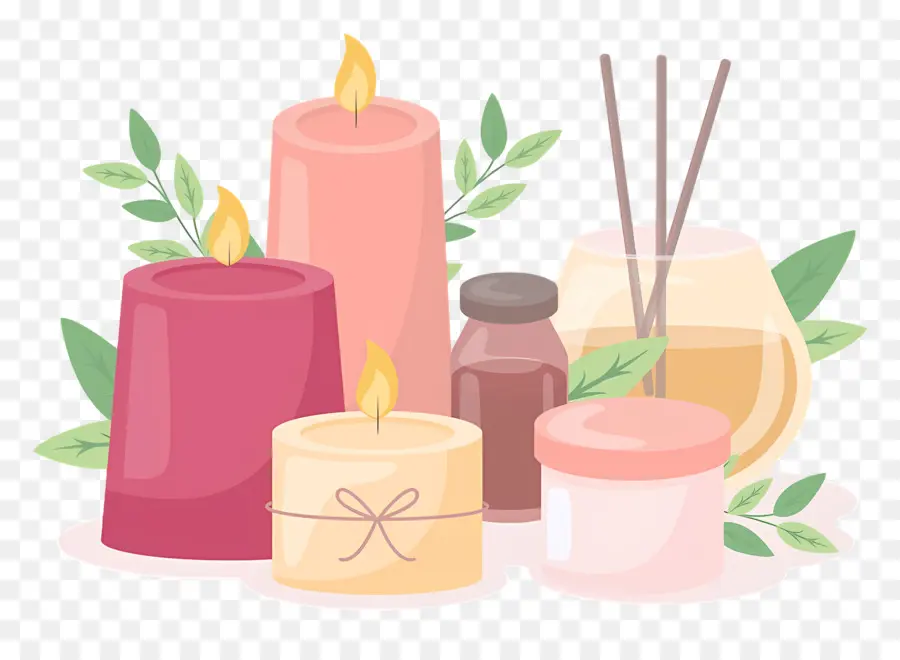 Elementos De Aromaterapia，Velas PNG