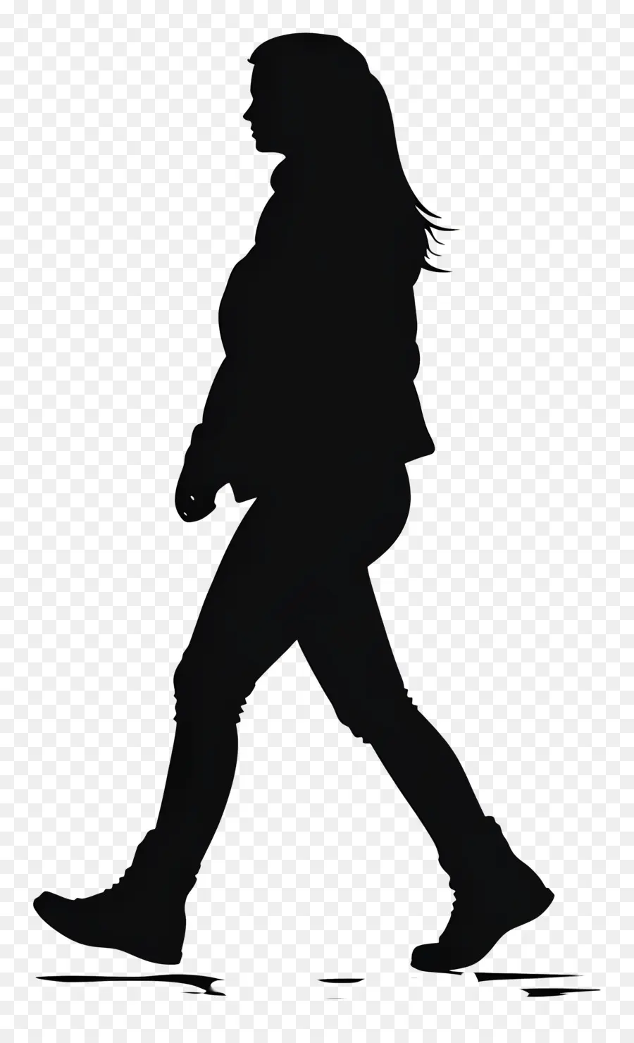 Caminando Silueta Femenina，Silueta PNG