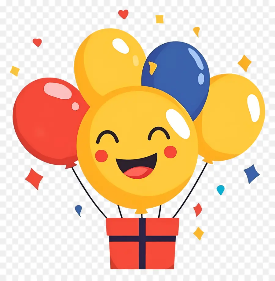 Cumpleaños Emoji，Globos Sonrientes PNG