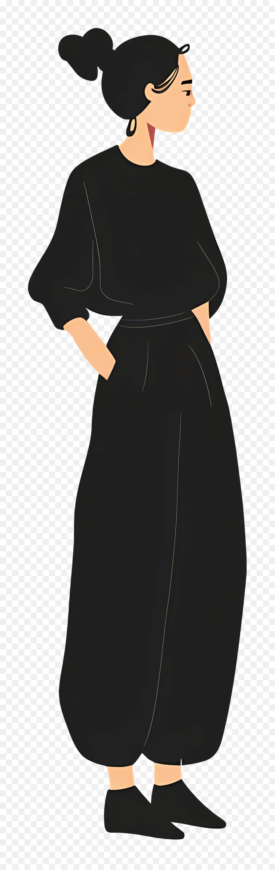 Mujer En Traje Negro，Mujer En Vestido Negro PNG