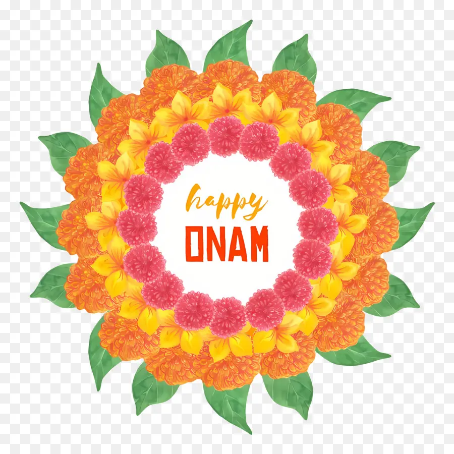 Feliz Onam，Rangoli De Flor De Onam PNG