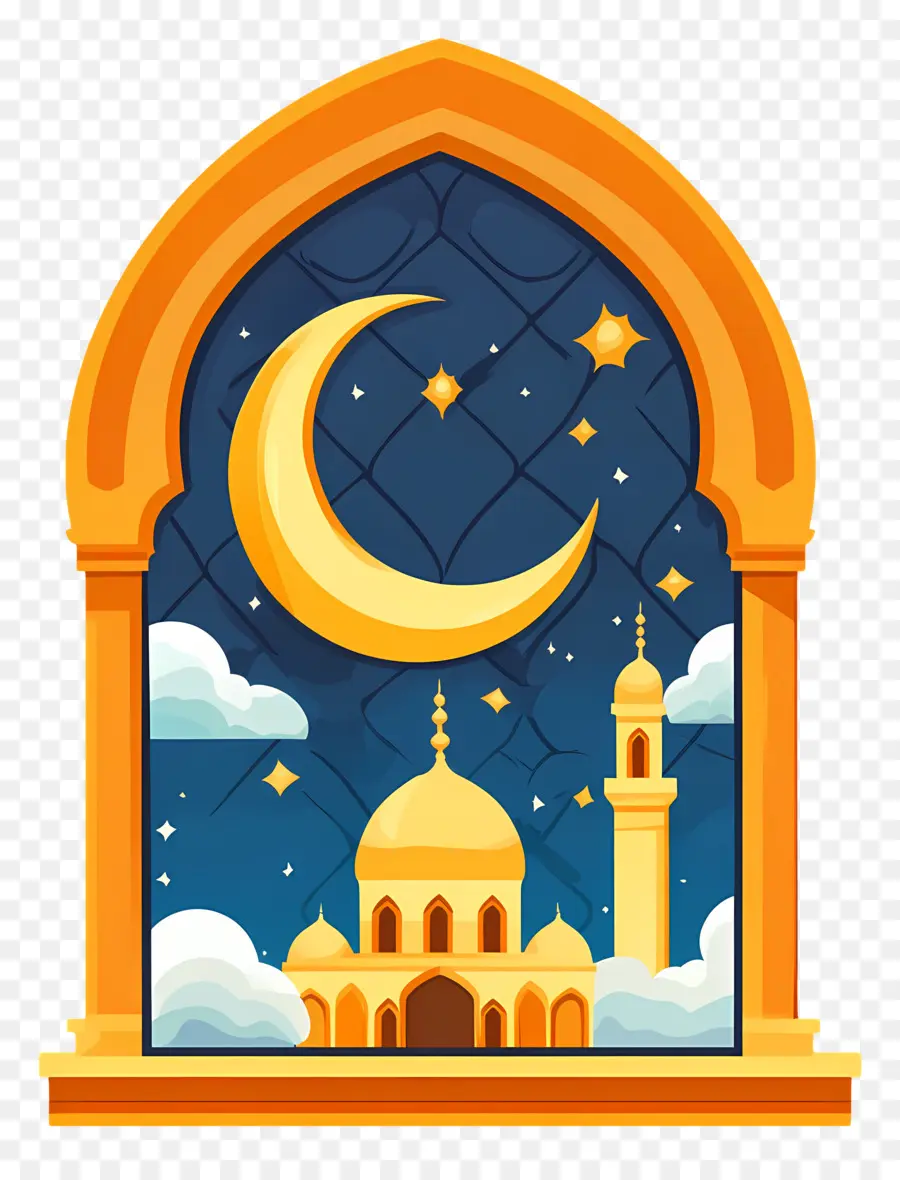 Mezquita，Luna Creciente Y Mezquita PNG