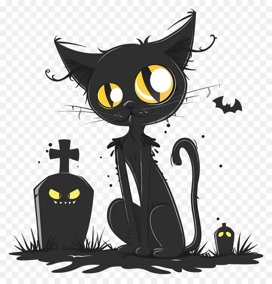 Gato Negro De Halloween，Gato Negro PNG