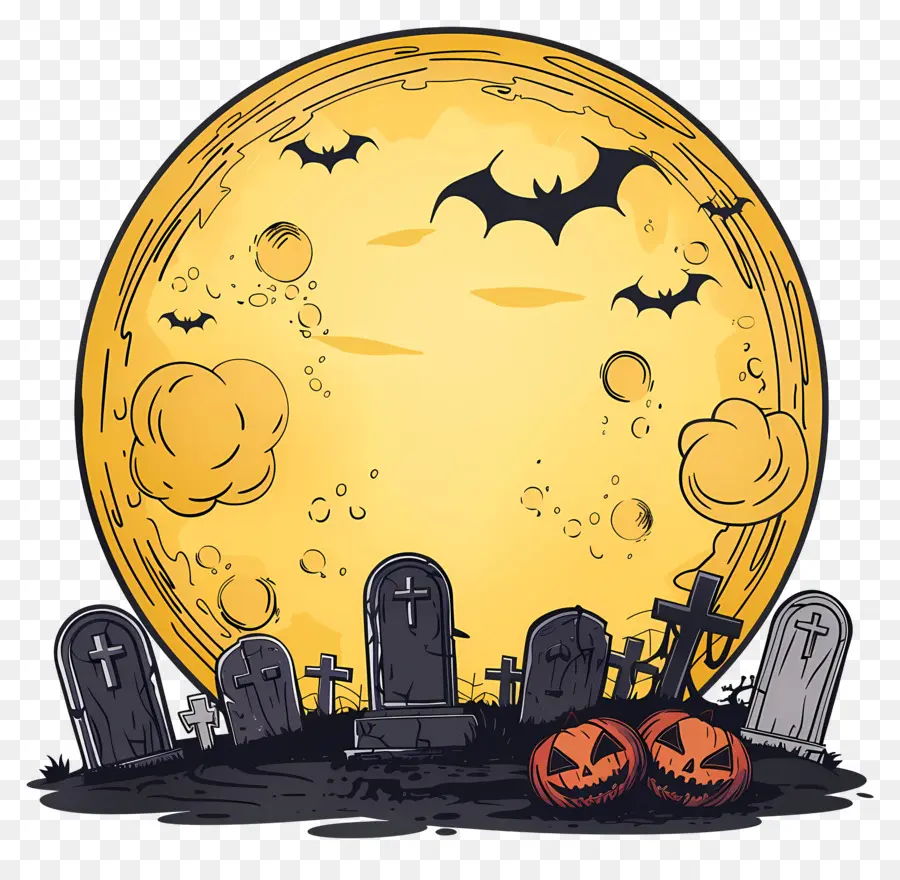 Luna Llena De Halloween，Cementerio PNG