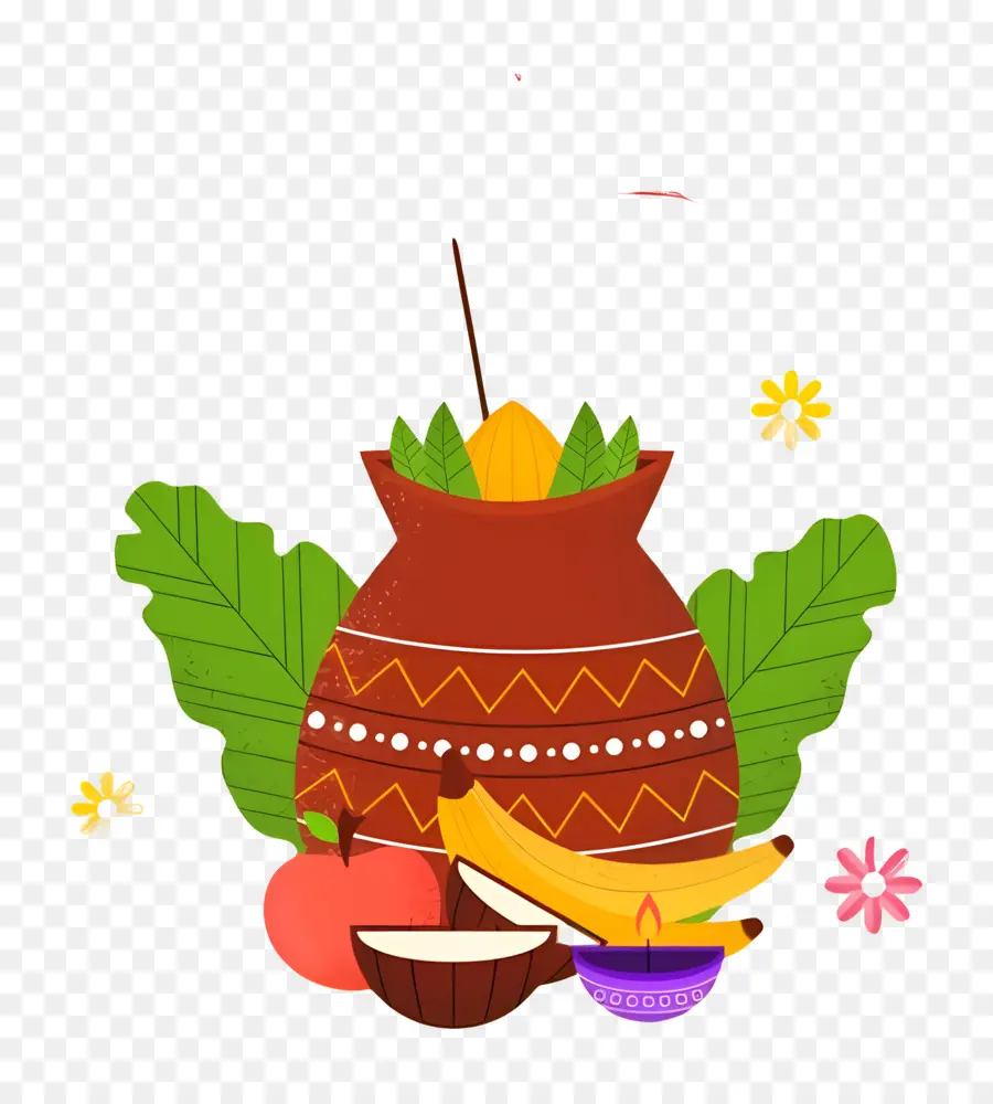 Feliz Onam，Olla De Cosecha PNG