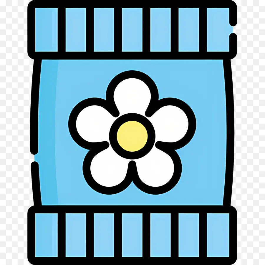 Bolsa De Semillas，Barril Azul Con Flor PNG