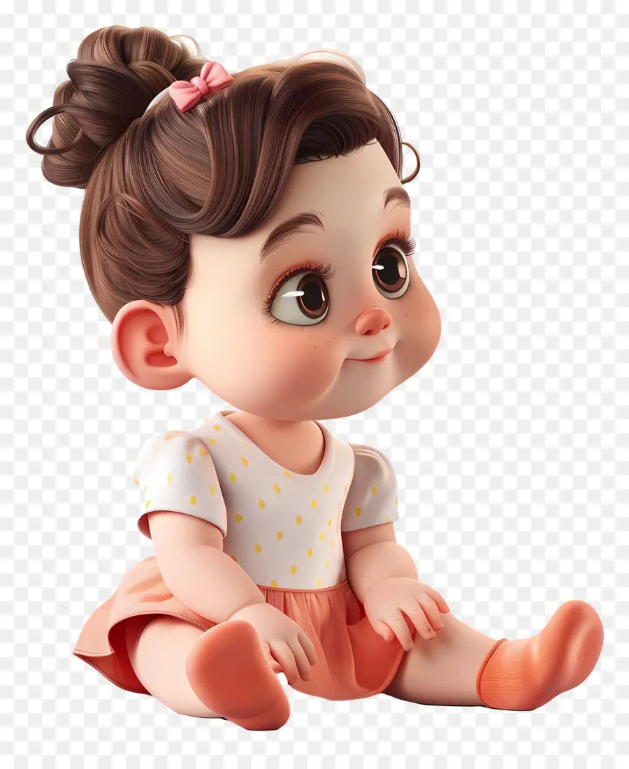 Niña，Bebe Sentado PNG