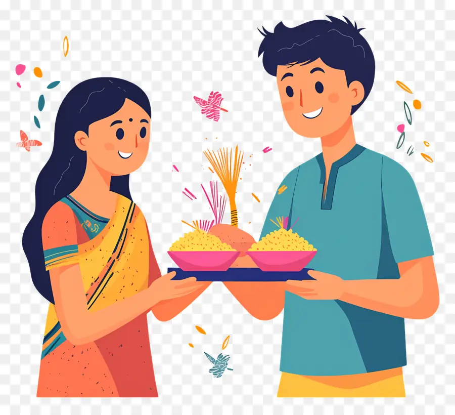 Feliz Raksha Bandhan，Pareja Celebrando PNG