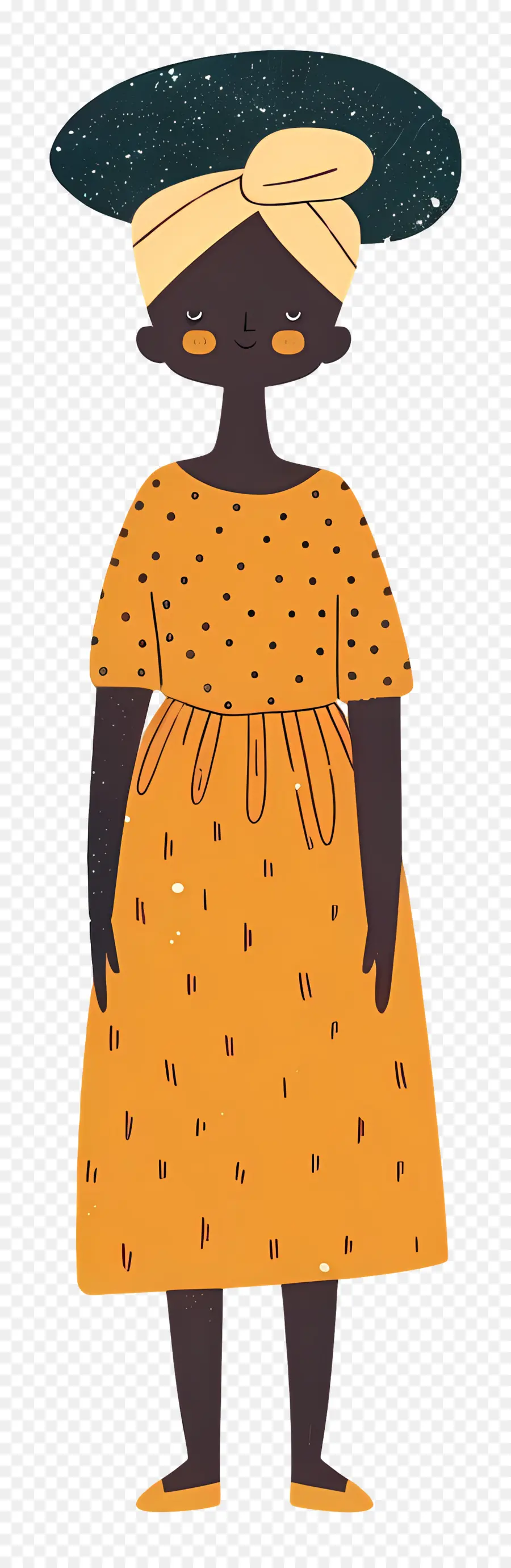 Mujer Africana，Mujer En Vestido Amarillo PNG