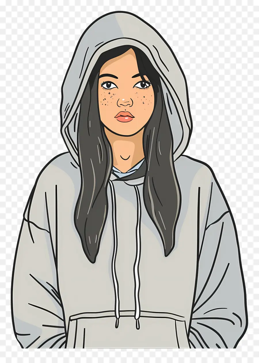 Mujer En Sudadera Con Capucha，Chica Con Capucha PNG