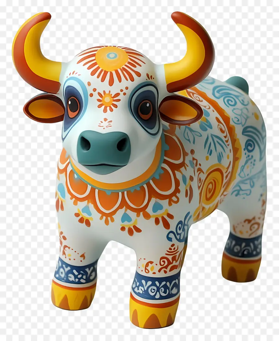 Vaca Pongal，Toro Decorativo PNG