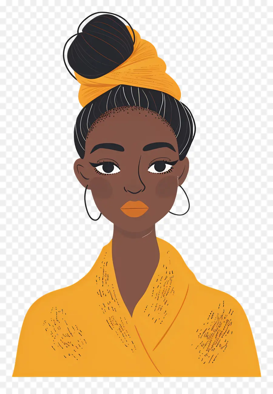 Mujer Africana，Mujer De Amarillo PNG