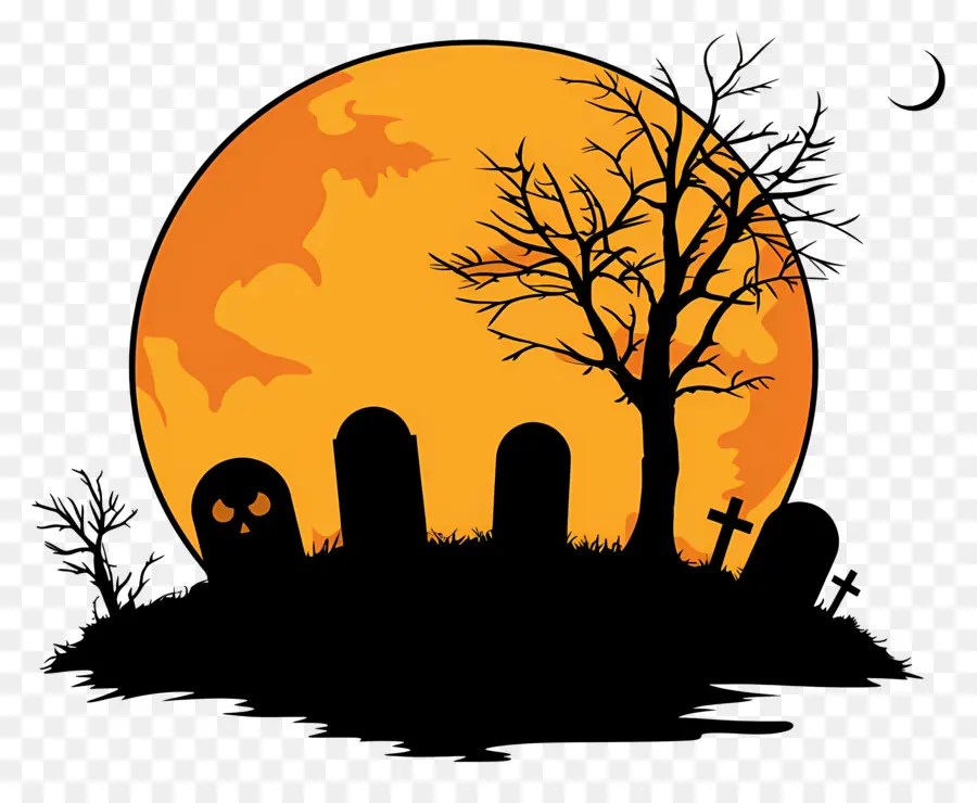 Luna Llena De Halloween，Cementerio PNG