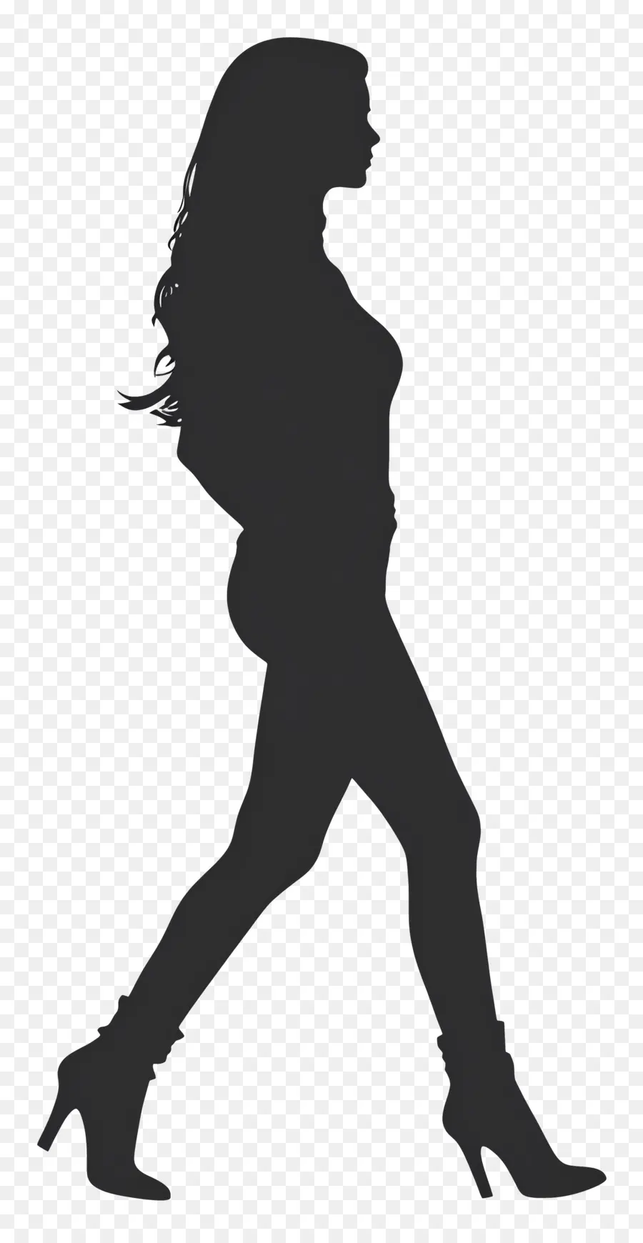 Caminando Silueta Femenina，Silueta Mujer PNG