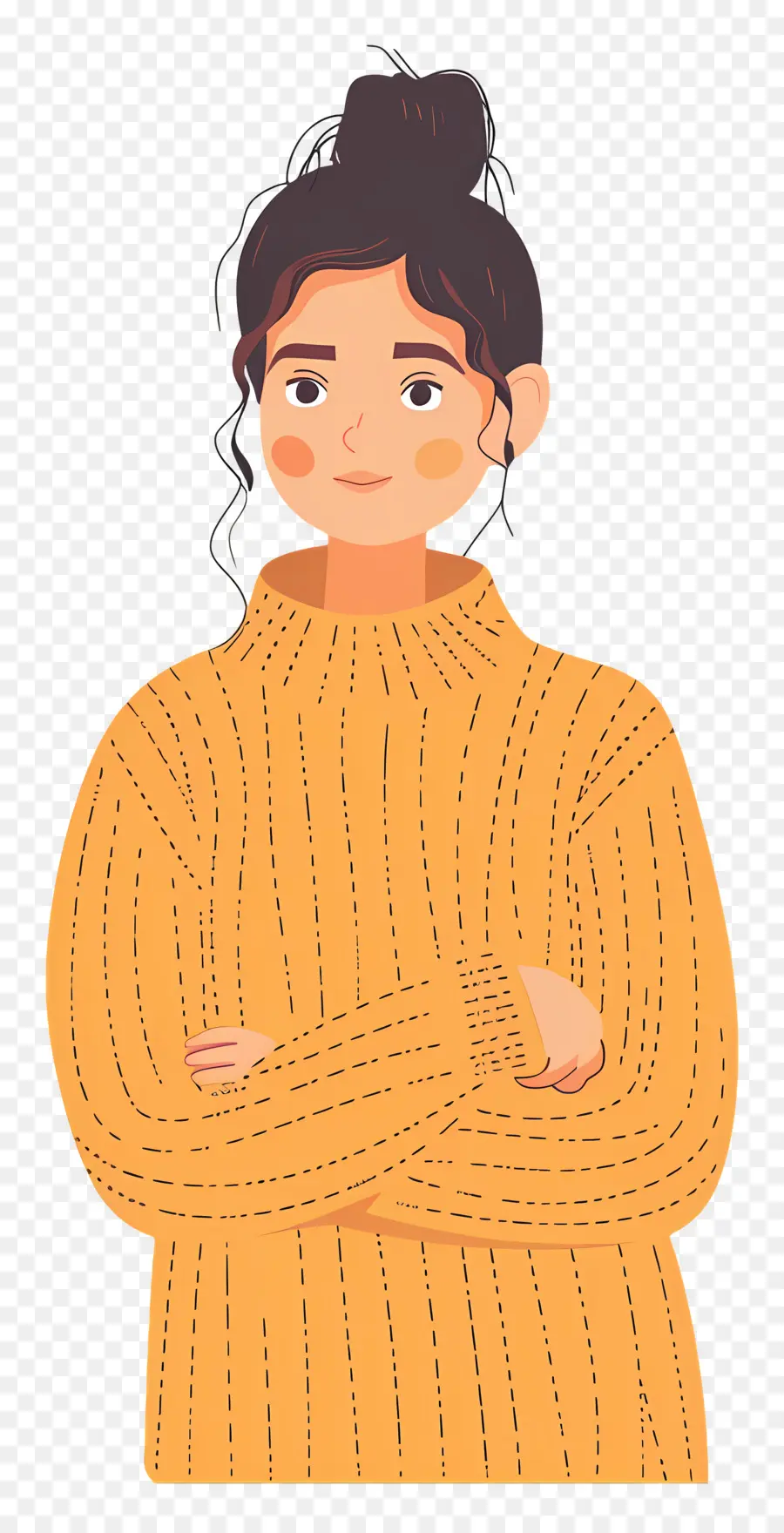 Mujer En Suéter，Chica En Suéter Amarillo PNG