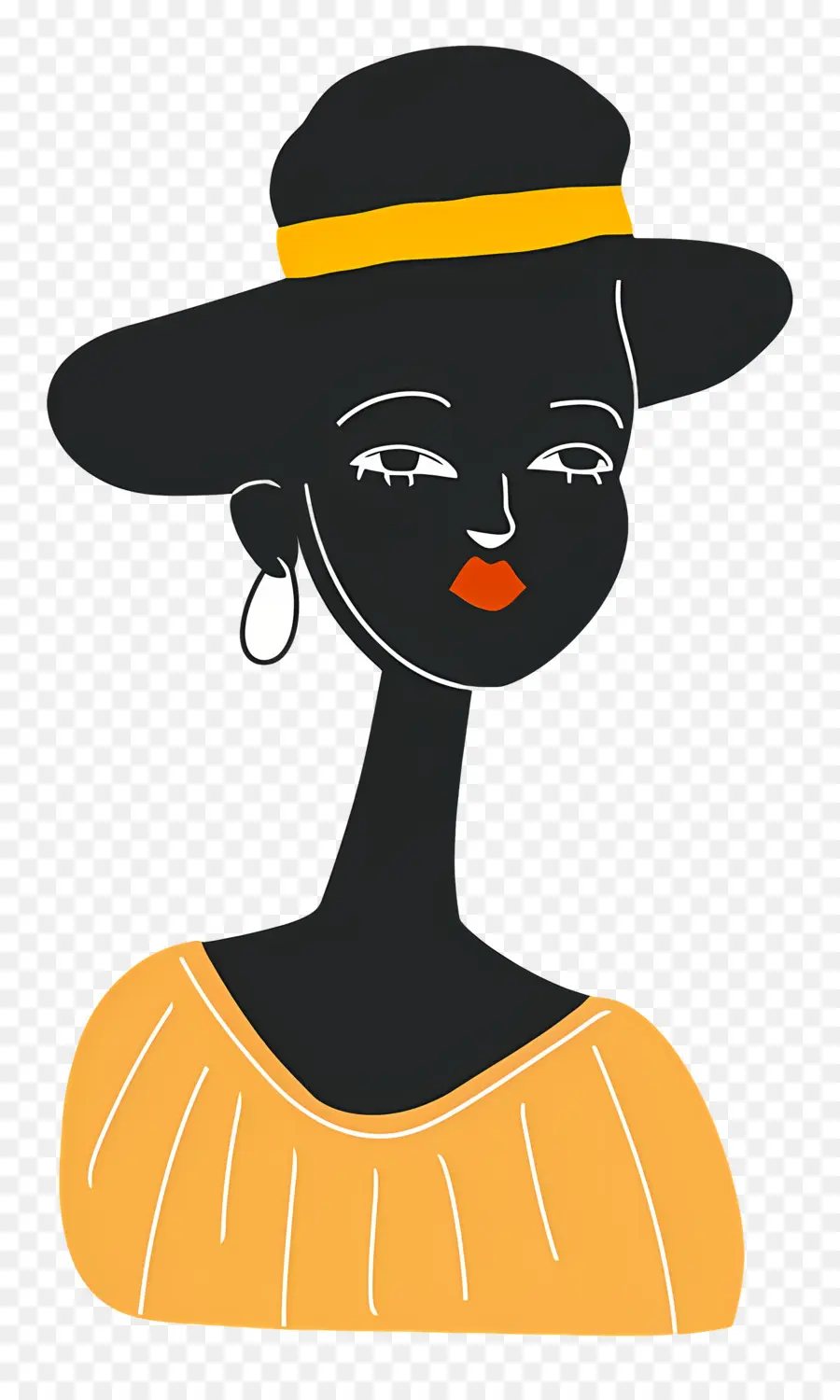 Mujer Africana，Mujer Elegante Con Sombrero PNG