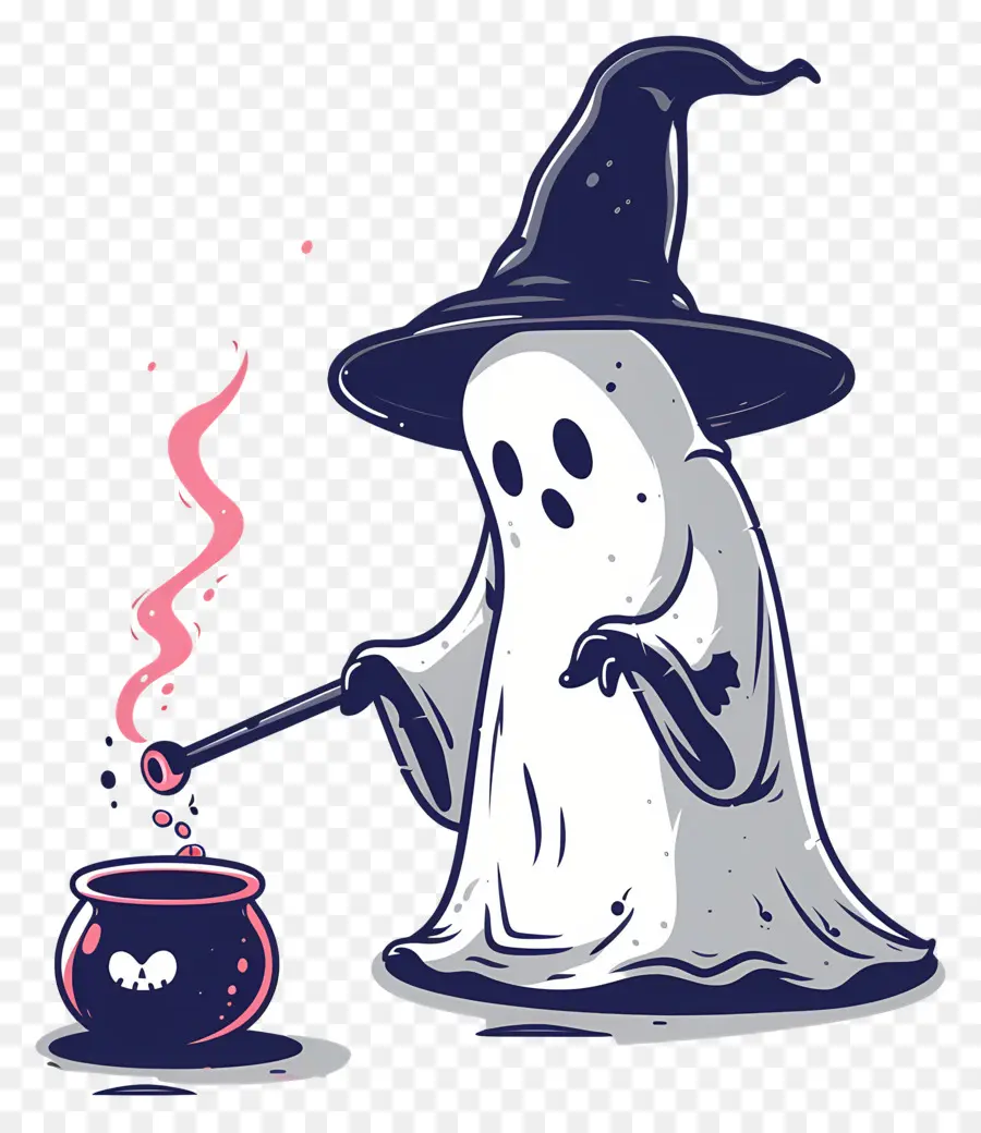 Poción Para Agitar Fantasmas，Fantasma Con Caldero PNG