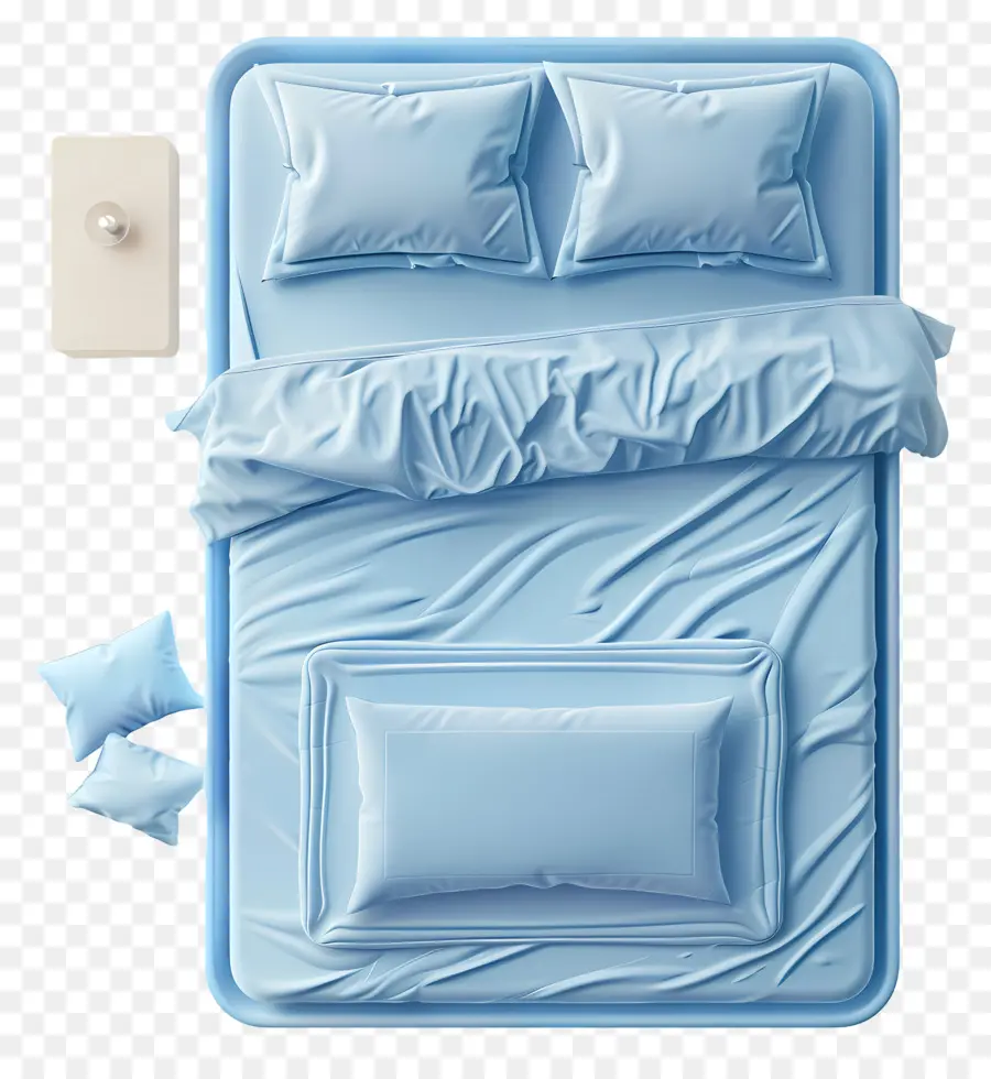 Vista Superior De La Cama，Cama Azul PNG