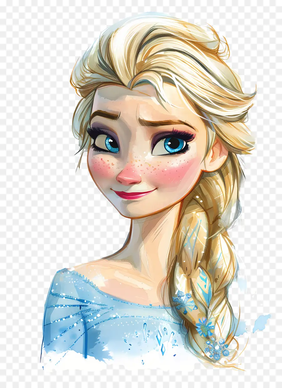 Princesa Elsa，Personaje De Trenza Rubia PNG