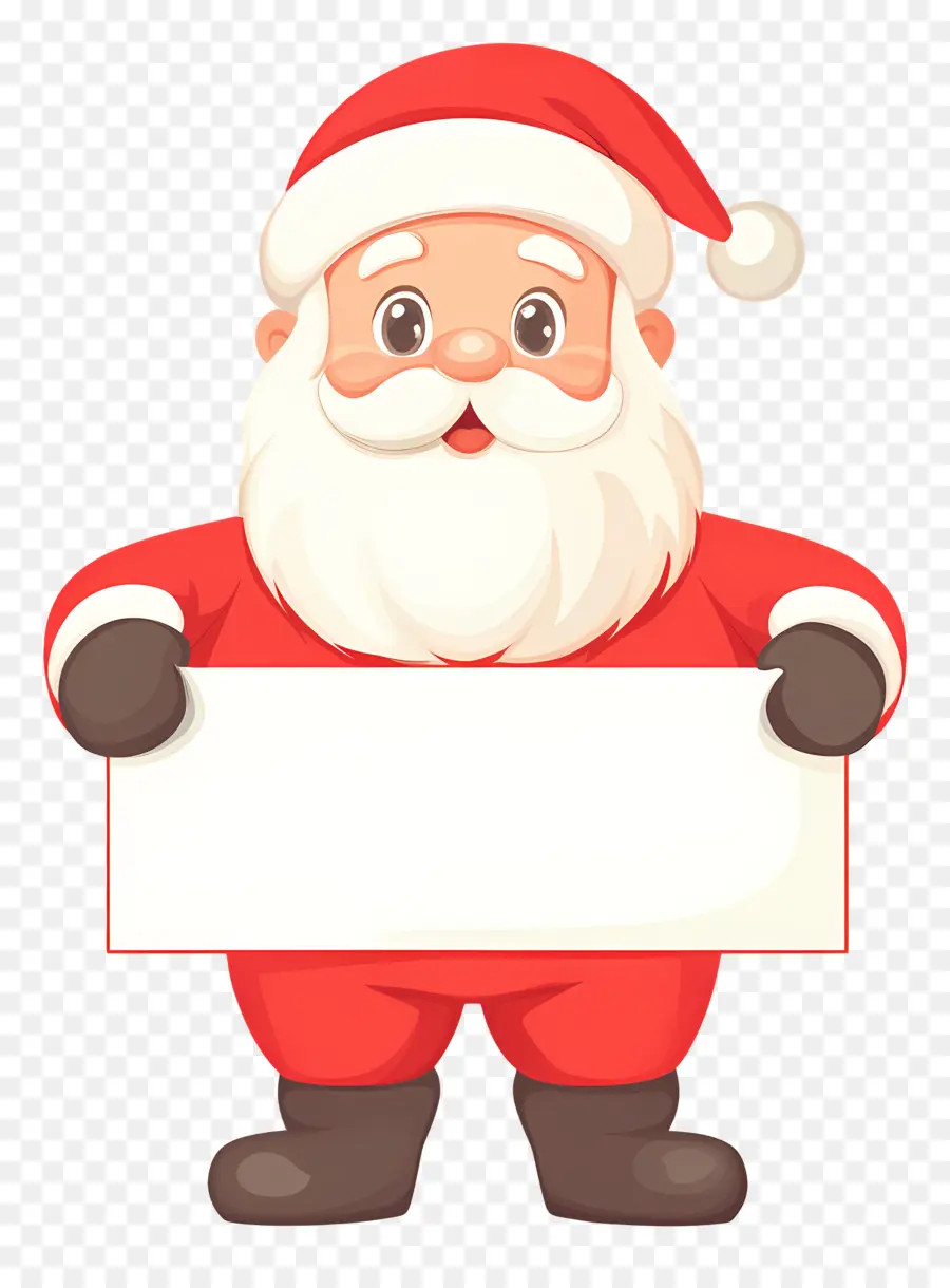 Papá Noel Sosteniendo Pancarta，Papá Noel PNG