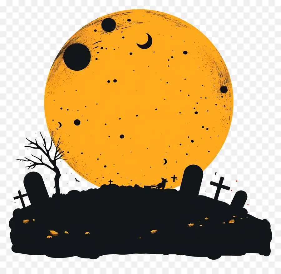 Luna Llena De Halloween，Cementerio PNG