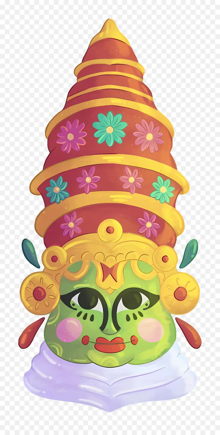 Feliz Onam，Máscara Kathakali PNG