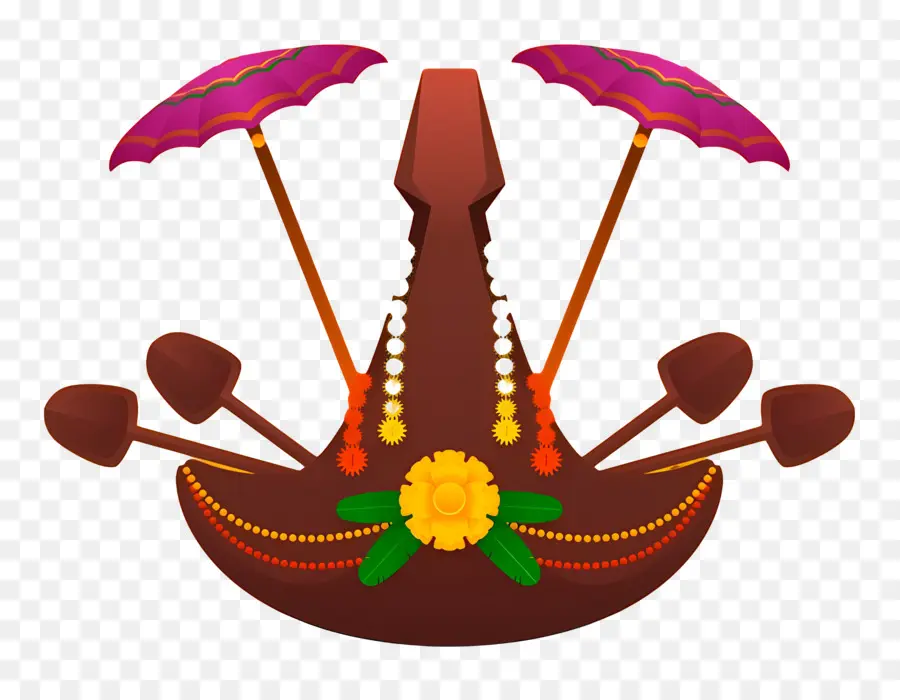 Feliz Onam，Barco Decorativo PNG