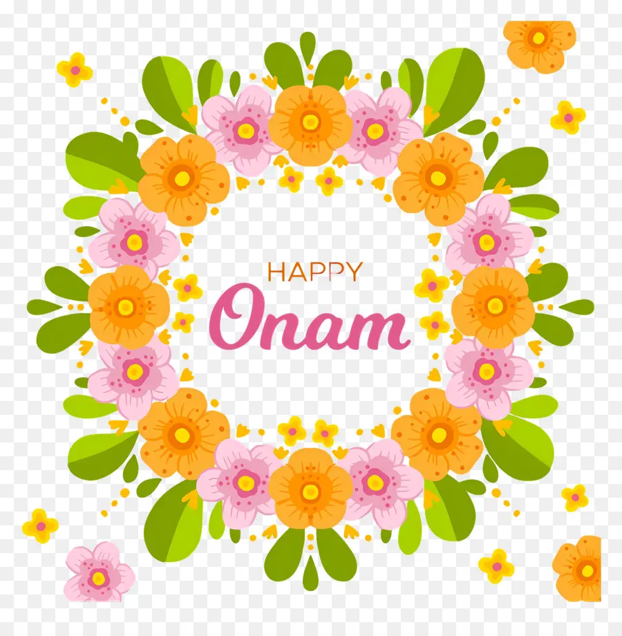 Feliz Onam，Decoración Floral Onam PNG