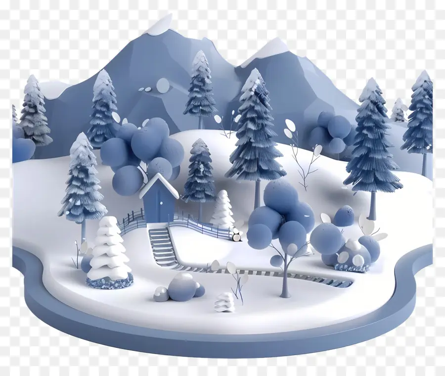 Paisaje Nevado，Invierno PNG