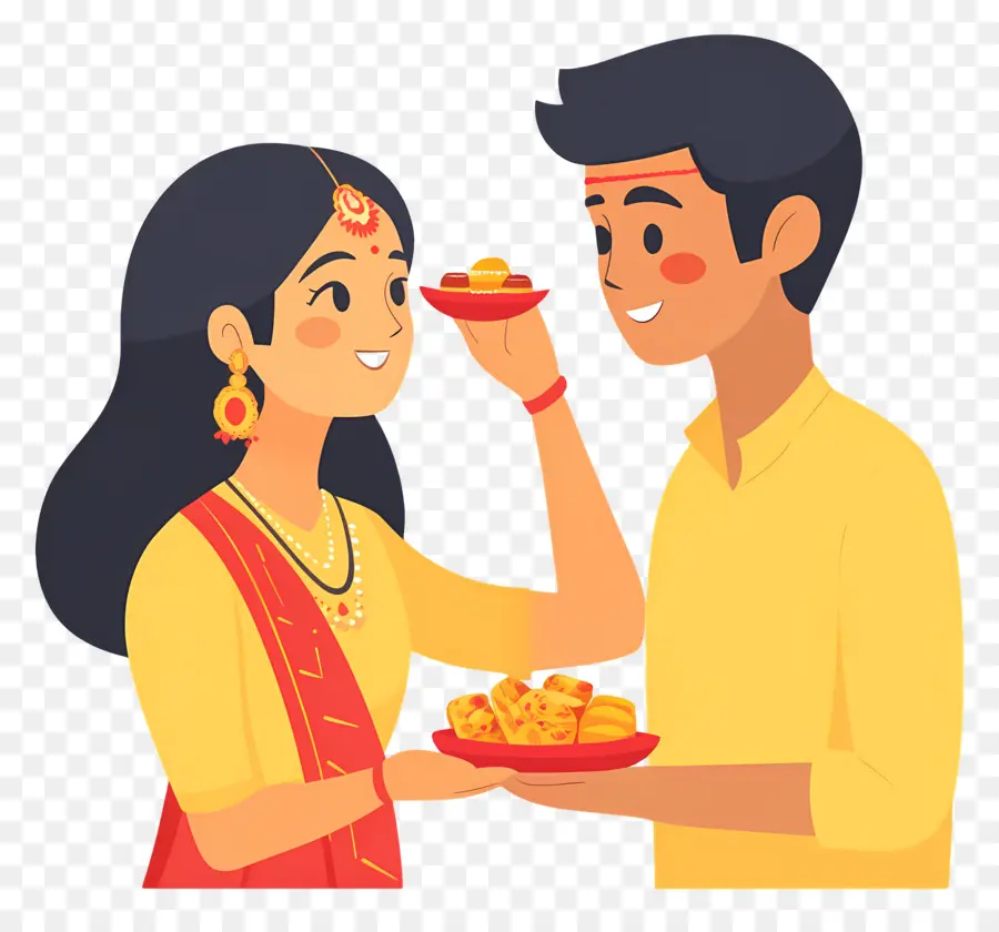 Feliz Raksha Bandhan，Pareja Celebrando PNG