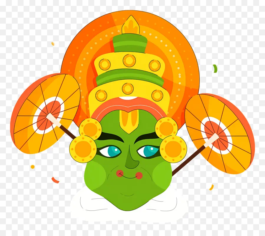 Feliz Onam，Cara Kathakali PNG