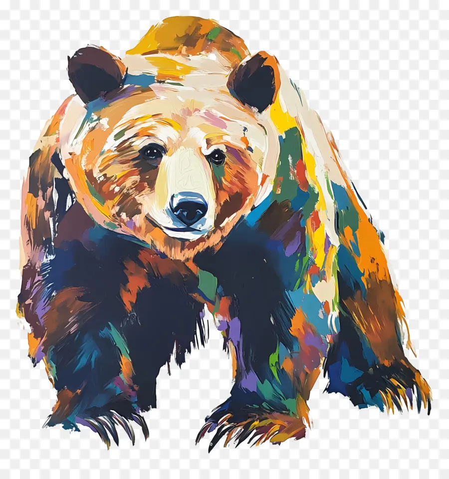 Oso Pardo，Pintura Colorida Del Oso PNG